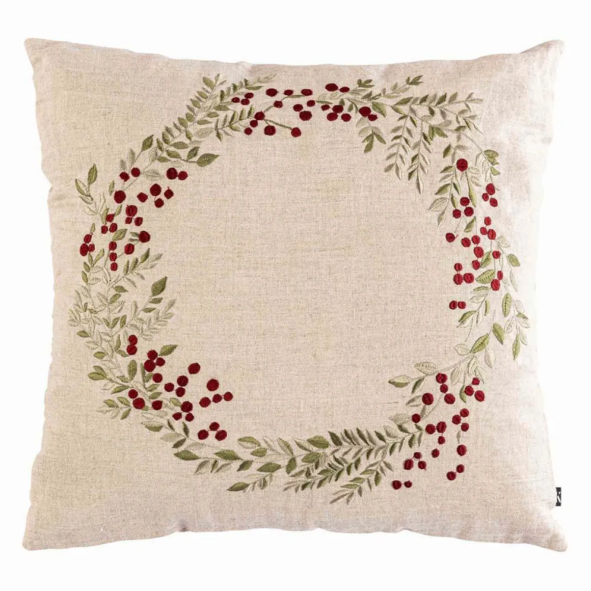 Putetrekk krans broderi 48x48 cm