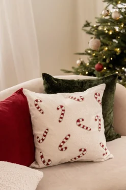 Putetrekk perler Candycane 48x48cm