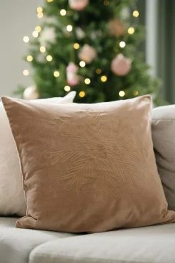 Putetrekk snøfnugg beige