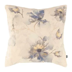 Putetrekk Velur Blå blomst 48x48 cm