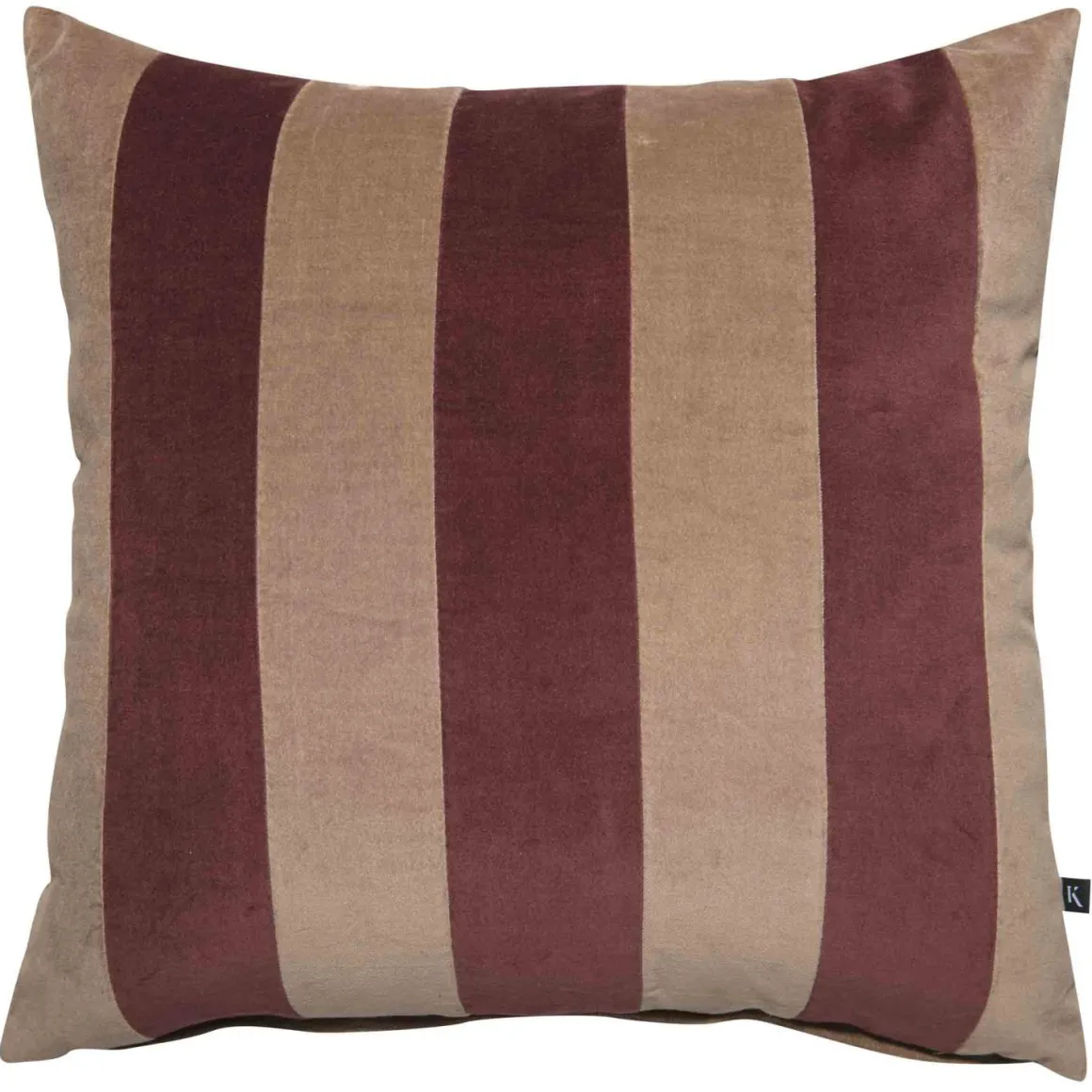 Putetrekk velur striper 48x48 cm, burgunder