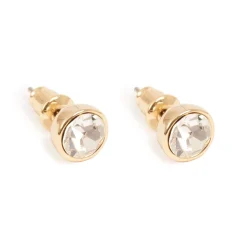 Øredobber med klar sten, Gull