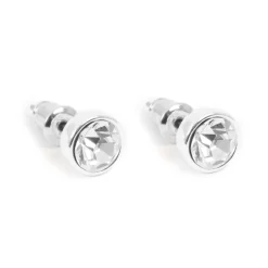 Øredobber med klar sten, Sølv