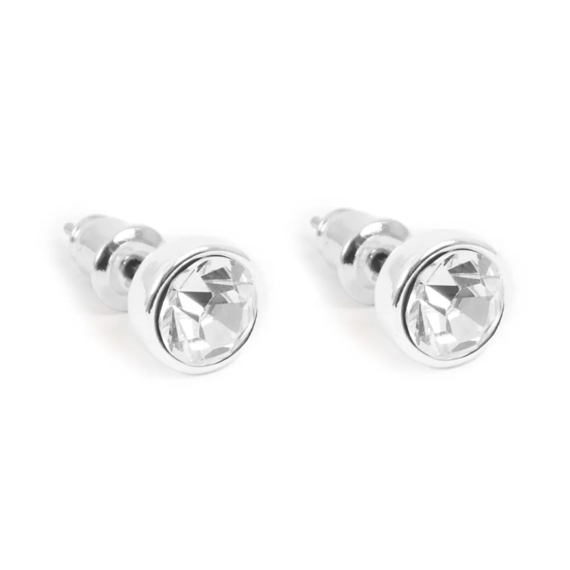 Øredobber med klar sten, Sølv