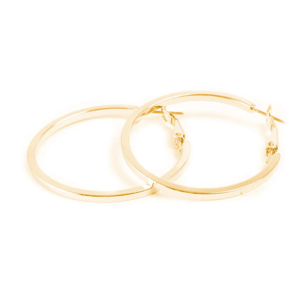 Øreringer, 40 mm, Gull