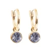 Øreringer med 6 mm violet sten, Gull
