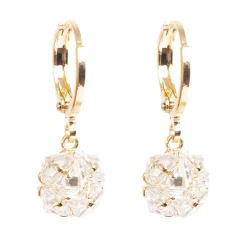 Øreringer med charm, gull