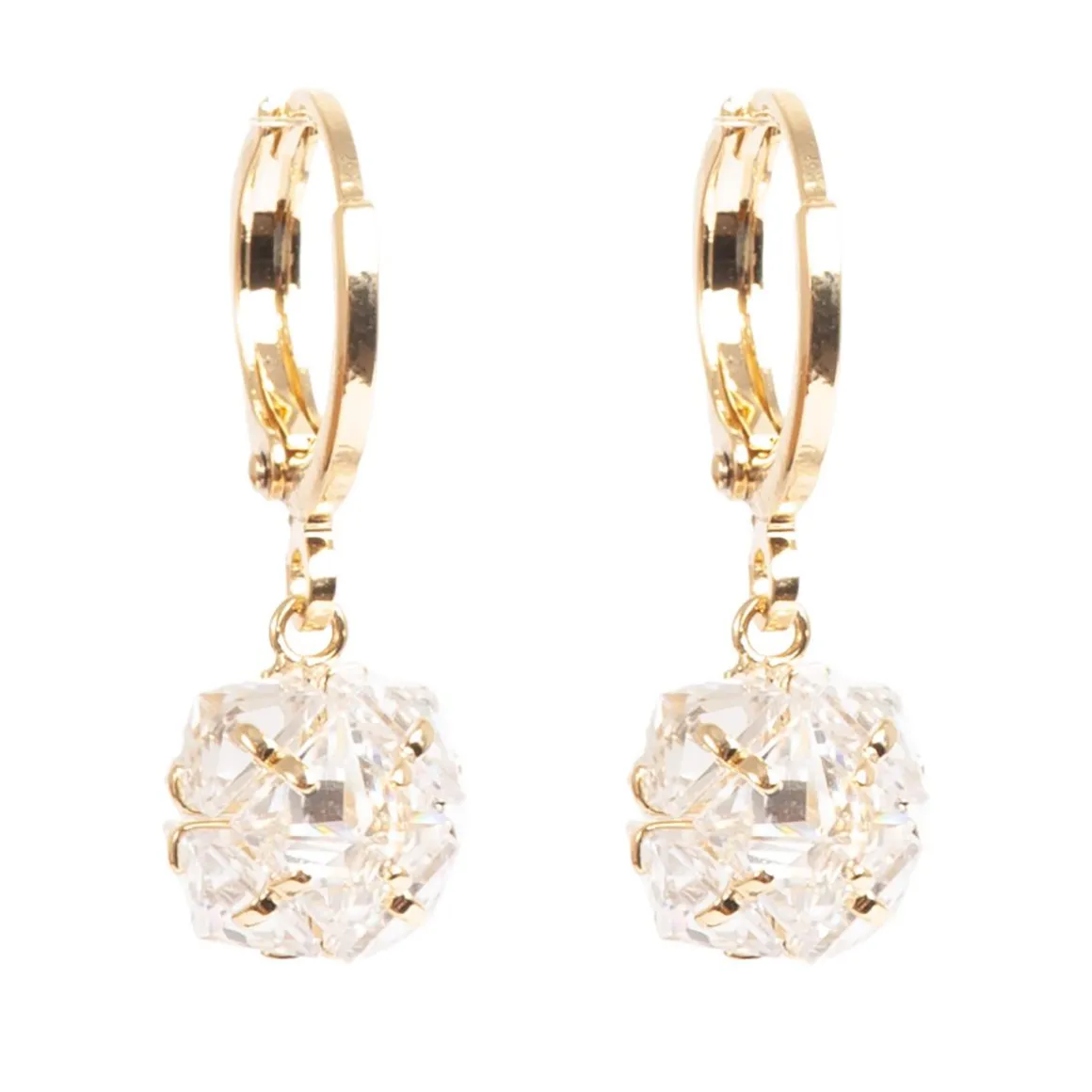 Øreringer med charm, gull