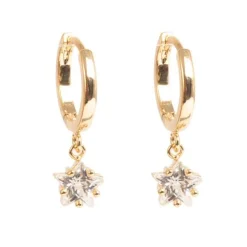 Øreringer med CZ, Gull