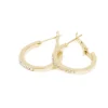 Øreringer, 20mm, Cubic Zirconia, Gull