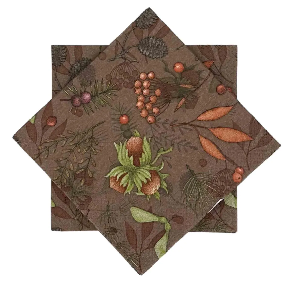 Serviett Autumn fruits Brun
