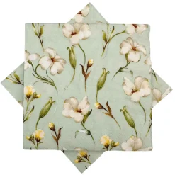 Serviett blomsterbris lys grønn