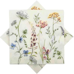 Serviett blomstereng hvit