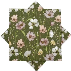 Serviett blomstring grønn