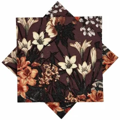 Serviett Høstblomst bordeaux