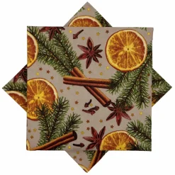 Serviett Julegløgg beige