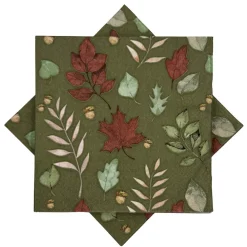 Serviett løv grønn