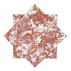 Serviett Nostalgic flowers brun