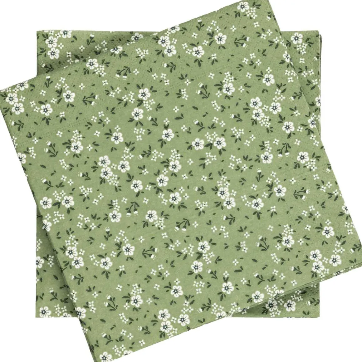 Serviett småblomster grønn