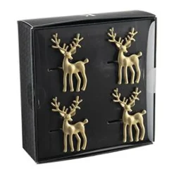 Serviettringer 4 pk hjort gull