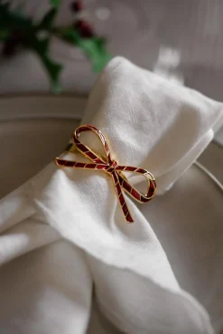 Serviettringer 4 pk sløyfe rød