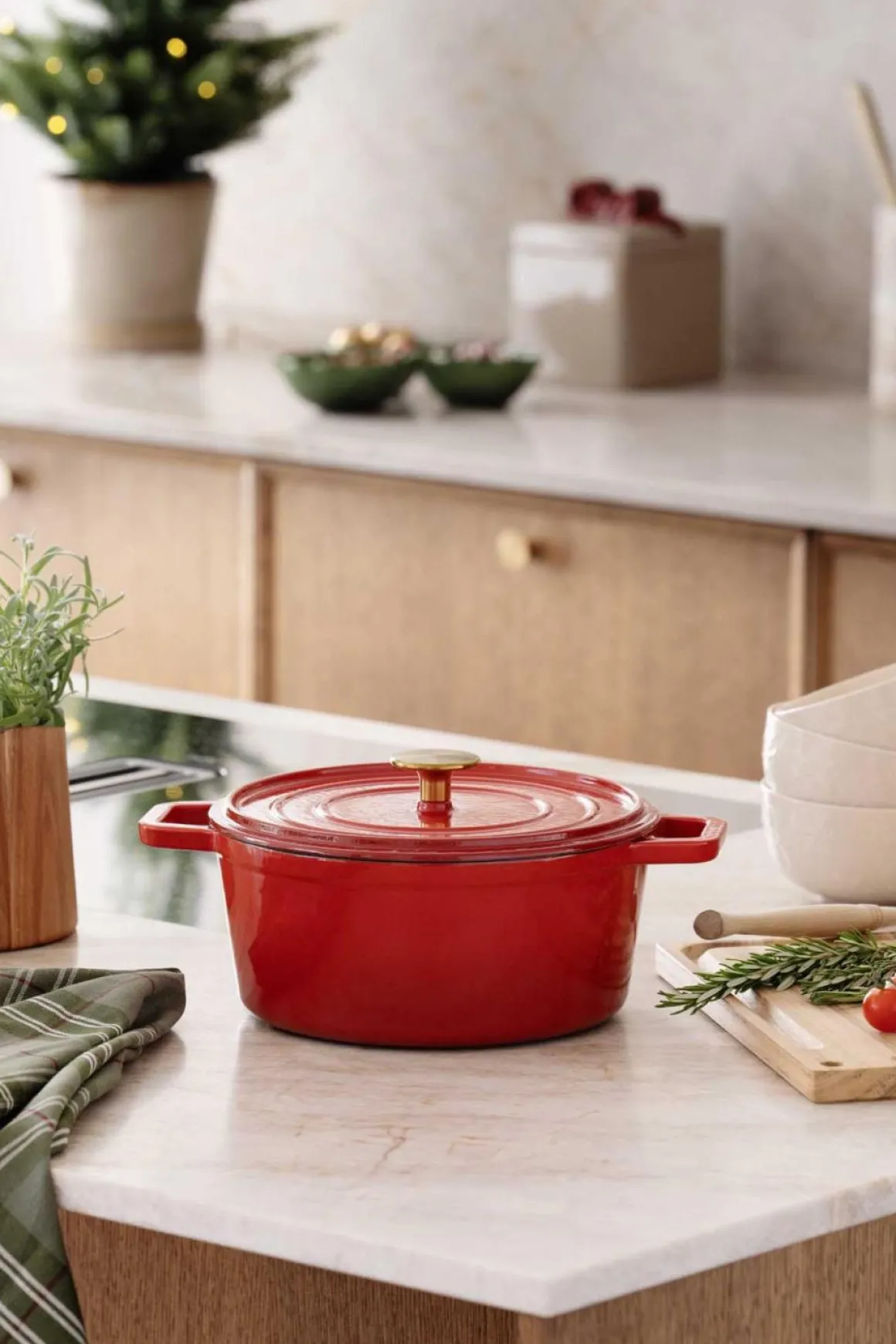 Støpejernsgryte Sabor 4L rød