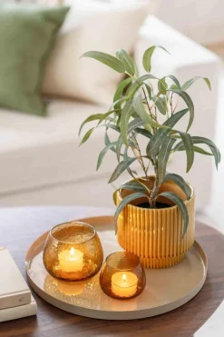 Telysholder Glimre 7,5cm brun