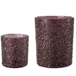 Telysholder Glitter burgunder 12,5 cm