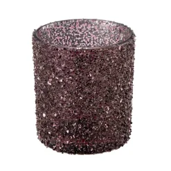 Telysholder Glitter burgunder 8 cm