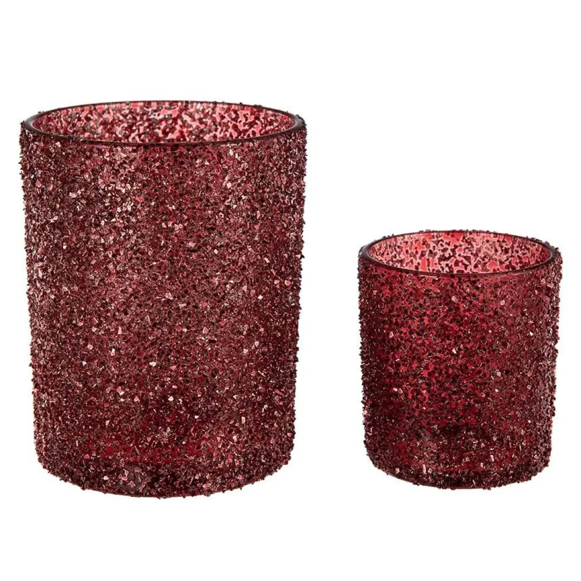 Telysholder Glitter 12,5cm rød