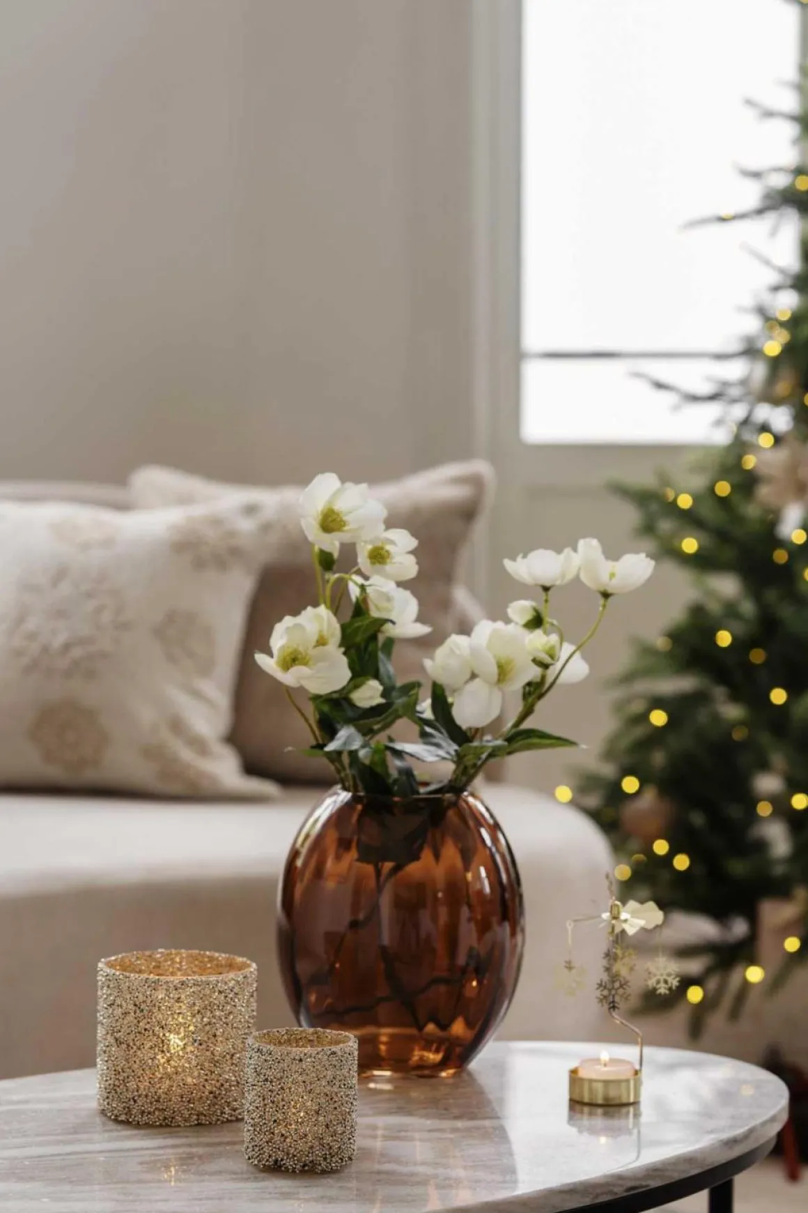 Telysholder Glitter Gull 12,5cm