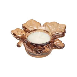 Telysholder Lønneblad 10cm Brun