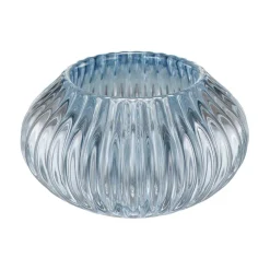 Telysholder rille lys blå