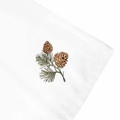 Tøyserviett med brodert kongle 4pk